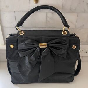 Gianni Bini Black Bow Satchel Purse NWOT